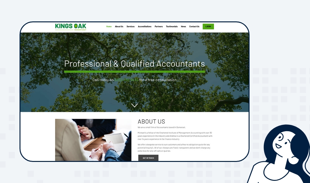 Accountancy website for Kings Oak Accountancy