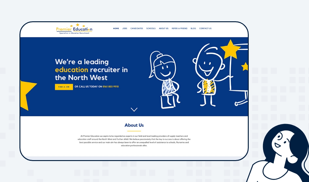 Recruitment website design for Premier Education