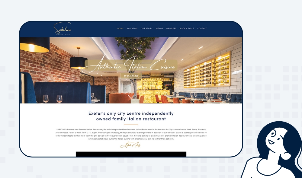 Restaurant web design for Sabatini