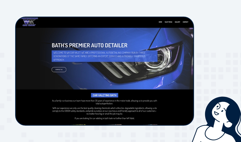 Professional web design for WK Valet